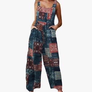 Patchwork Denim Overalls